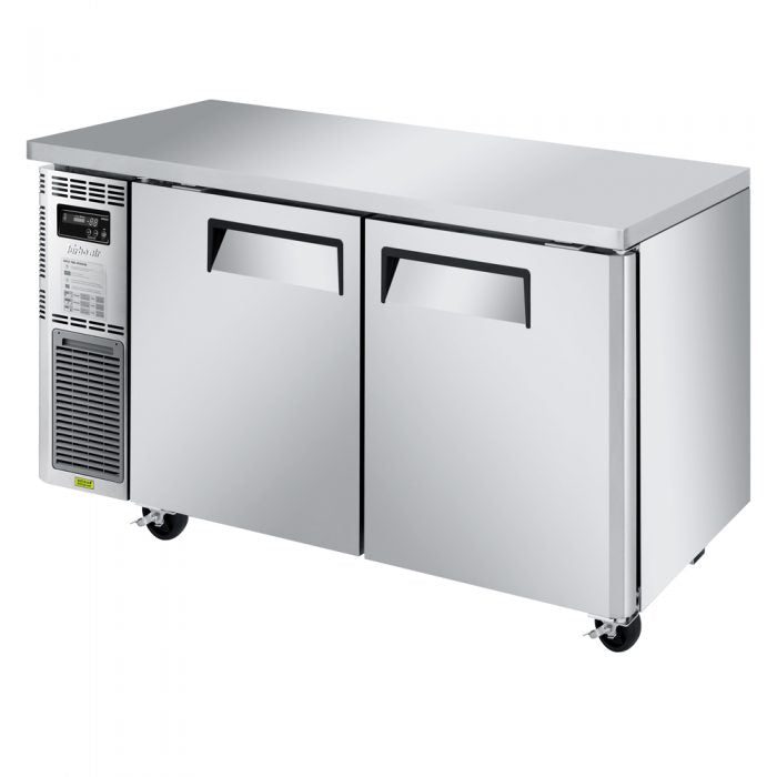 Turbo Air JUR-60S-N6 J Series 60" Narrow Depth Undercounter Refrigerator w/ 2 Sections, Solid Doors & Side Mounted Compressor - Donut-Supplies.Com