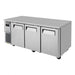 Turbo Air JUR-72-N6 J Series 72"/ 3 Solid Door Undercounter Refrigerator w/ 3 Sections & Side Mounted Compressor - Donut-Supplies.Com
