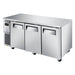 Turbo Air JUR-72S-N6 J Series 72" Narrow Depth Undercounter Refrigerator w/ 3 Sections, Solid Doors & Side Mounted Compressor - Donut-Supplies.Com
