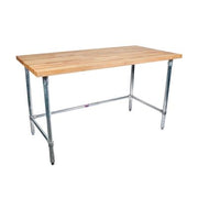 BK Resources Hard Maple Work Table w/ Open Base & Stainless Steel Legs, Oil Finish – 72" L x 36" W - Donut-Equipment.com