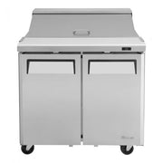 Turbo Air MST-36-N6 M3 Series 36" 2 Door Stainless Steel Refrigerated Sandwich Prep Table - Donut-Equipment.com