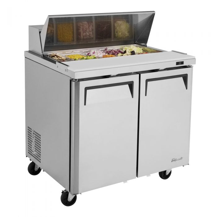 Turbo Air MST-36-N6 M3 Series 36" 2 Door Stainless Steel Refrigerated Sandwich Prep Table - Donut-Equipment.com