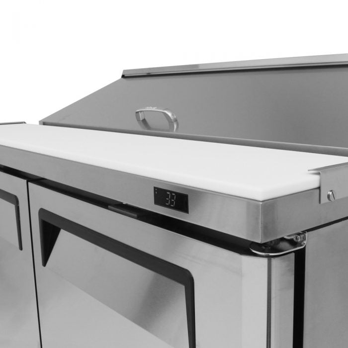 Turbo Air MST-60-N M3 Series 60" 2 Door Stainless Steel Refrigerated Sandwich Prep Table - Donut-Equipment.com
