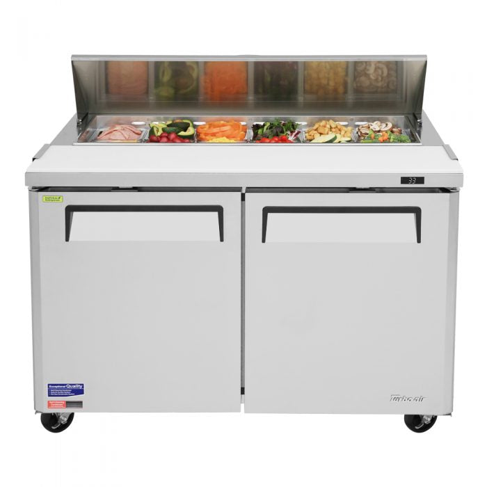 Turbo Air MST-48-N M3 Series 48" 2 Door Stainless Steel Refrigerated Sandwich Prep Table - Donut-Equipment.com