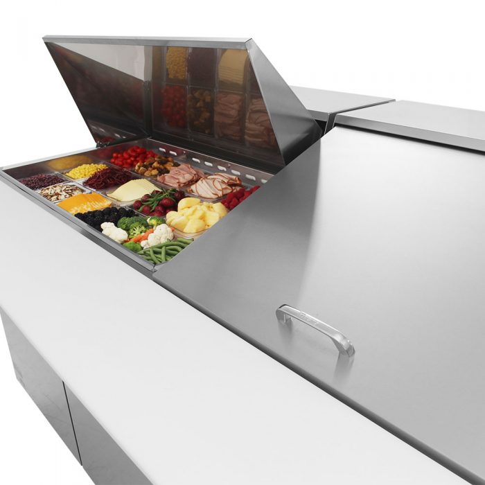 Turbo Air MST-72-30-N M3 Series 72" 3 Door Mega Top Stainless Steel Refrigerated Sandwich Prep Table - Donut-Equipment.com