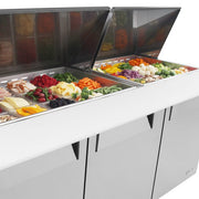 Turbo Air MST-72-30-N M3 Series 72" 3 Door Mega Top Stainless Steel Refrigerated Sandwich Prep Table - Donut-Equipment.com