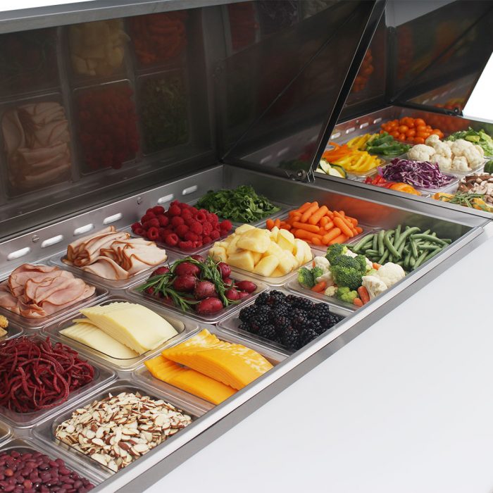 Turbo Air MST-72-30-N M3 Series 72" 3 Door Mega Top Stainless Steel Refrigerated Sandwich Prep Table - Donut-Equipment.com