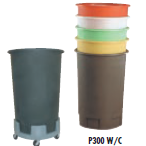 Faribo P300 W/C Nesting 30 Gallon Drum with Cover, 21" Top Diameter x 17" Bottom Diameter x 29"H, 30 Gallon - Donut-Supplies.Com