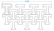 3.5” x 4.0” “T” cutter aluminum by 4 across Rotary Cutter for Machine Use - Donut-Supplies.Com