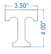 3.5” x 4.0” “T” cutter aluminum by 4 across Rotary Cutter for Machine Use - Donut-Supplies.Com