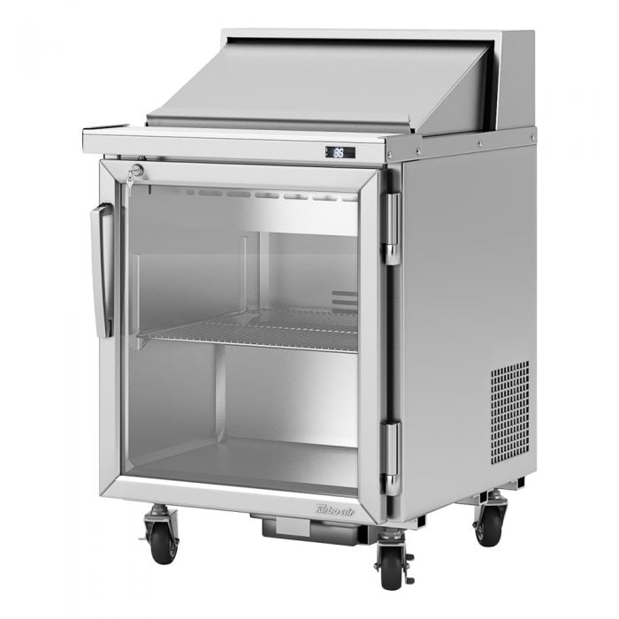Turbo Air PST-28-G-N 27 1/2" PRO Glass Door Series Sandwich/Salad Prep Table w/ Refrigerated Base - Donut-Equipment.com