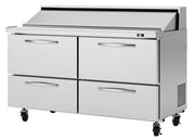 Turbo Air PST-60-D4-N 60 1/4" PRO Series Sandwich/Salad Prep Table w/ Refrigerated Base - Donut-Equipment.com