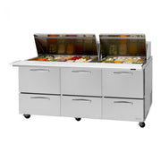 Turbo Air PST-72-30-D6-N 72 5/8" PRO Series Mega Top Sandwich/Salad Prep Table w/ Refrigerated Base - Donut-Equipment.com