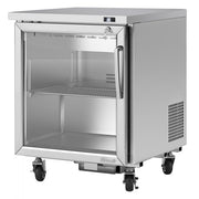 Turbo Air PUR-28-G-N 27 1/2" W Undercounter Refrigerator w/ 1 Section & 1 Glass Door - Donut-Equipment.com