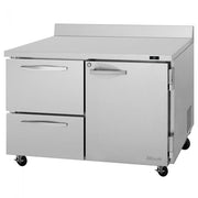 Turbo Air PWR-48-D2R-N 48 1/4" Worktop Refrigerator w/ (2) Sections, 2 Drawers & 1 Solid Door - Donut-Equipment.com