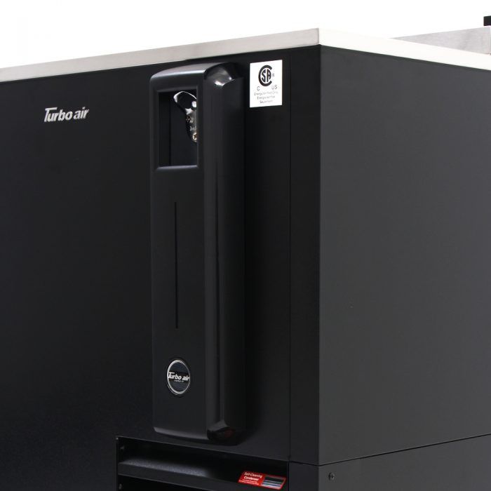 Turbo Air TBC-50SB-N6 50" Super Deluxe Black Exterior Bottle Cooler 2 Lids - Donut-Equipment.com