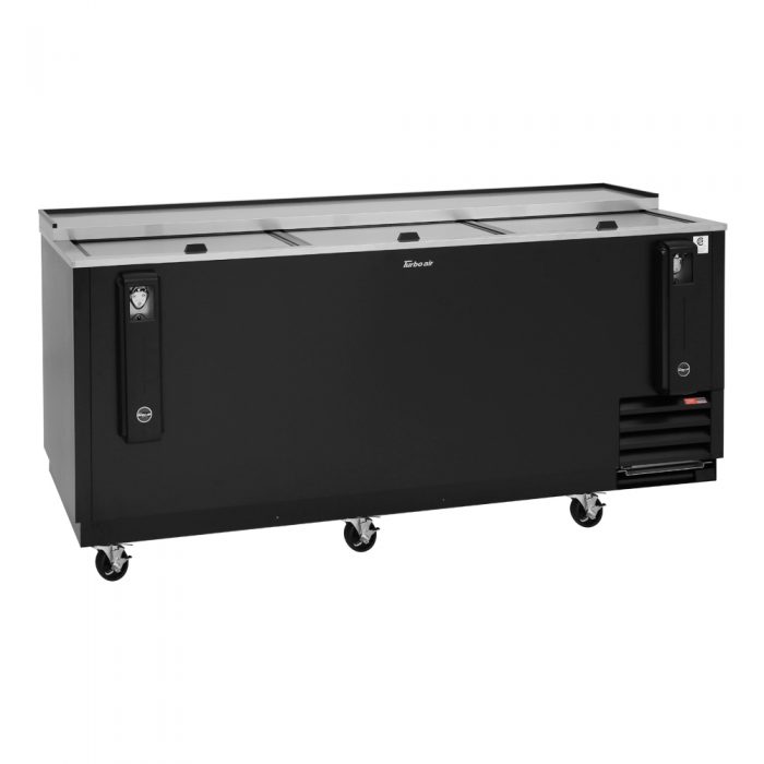 Turbo Air TBC-80SB-N 80 1/2" Forced Air Bottle Cooler - Holds (739) 12 oz Bottles, Black Laminated Exterior, 115v - Donut-Supplies.Com