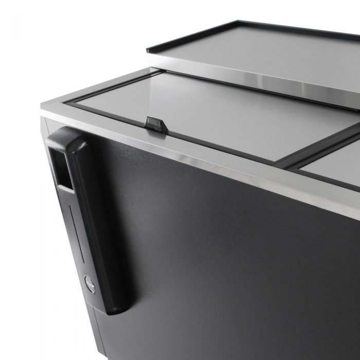 Turbo Air TBC-95SB-N 95" Forced Air Bottle Cooler - Holds (912) 12 oz Bottles, Black Laminated Exterior, 115v - Donut-Supplies.Com