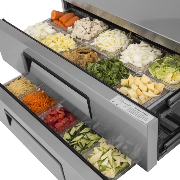Turbo Air TCBE-48SDR-N 47 5/8" Super Deluxe Chef Base Refrigerator w/ (2) Drawers – 115v - Donut-Supplies.Com