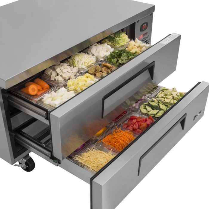 Turbo Air TCBE-48SDR-N 47 5/8" Super Deluxe Chef Base Refrigerator w/ (2) Drawers – 115v - Donut-Supplies.Com