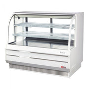 Turbo Air TCGB-60DR-W 60-1/2" Curved Glass Full-Service Dry Bakery Display Case, 3 Levels, White Exterior, 115v - Donut-Equipment.com