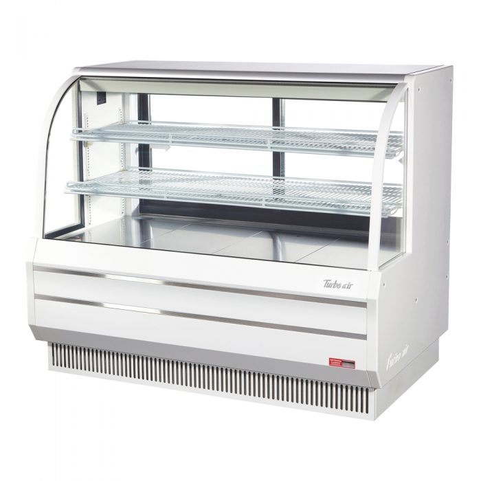 Turbo Air TCGB-60DR-W 60-1/2" Curved Glass Full-Service Dry Bakery Display Case, 3 Levels, White Exterior, 115v - Donut-Equipment.com