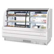 Turbo Air TCGB-72CO-W-N 72" Curved Glass Full-Service Dual Zone Dry/Refrigerated Bakery Display Case, 3 Levels, White Exterior, 115v - Donut-Equipment.com