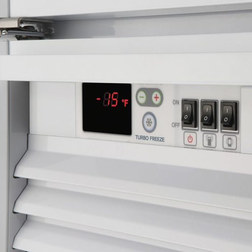 Turbo Air TGF-35SD-N 39 1/2" White Super Deluxe Two Section Display Freezer – (2) Swing Doors, LED Lighting, 115v - Donut-Supplies.Com