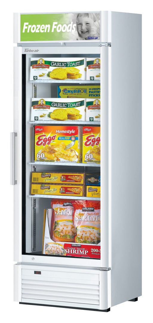 Turbo Air TGF-15SD-N 26 3/8" White Super Deluxe One Section Countertop Display Freezer – (1) Swing Door, LED Lighting, 115v - Donut-Supplies.Com