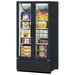 Turbo Air TGF-35SDHB-N 39 1/2" Black Super Deluxe Two Section Display Freezer w/ Swing Doors – Bottom Mount Compressor, LED Lighting, 115v - Donut-Supplies.Com