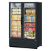 Turbo Air TGF-47SDHB-N 51 1/8" Black Super Deluxe Two Section Display Freezer w/ Swing Doors – Bottom Mount Compressor, LED Lighting, 115v - Donut-Supplies.Com