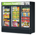 Turbo Air TGF-72SD-N-B 78" White Super Deluxe Three Section Display Freezer – (3) Swing Doors, LED Lighting, 115v - Donut-Supplies.Com