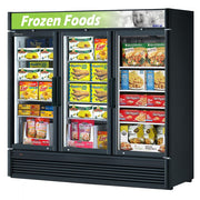 Turbo Air TGF-72SD-N-B 78" White Super Deluxe Three Section Display Freezer – (3) Swing Doors, LED Lighting, 115v - Donut-Equipment.com