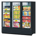 Turbo Air TGF-72SDHB-N 78" Black Super Deluxe Three Section Display Freezer w/ Swing Doors – Bottom Mount Compressor, LED Lighting, 115v - Donut-Supplies.Com