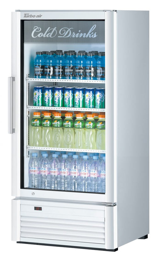 Turbo Air TGM-10SD-N6 26" White Super Deluxe Countertop Refrigerator w/ Glass Swing Door – Front Access, LED Lighting, 115v - Donut-Supplies.Com