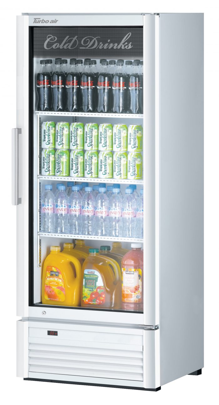 Turbo Air TGM-12SD-N6 26" White Super Deluxe Countertop Refrigerator w/ Glass Swing Door – LED Interior, Front Access, 115v - Donut-Equipment.com