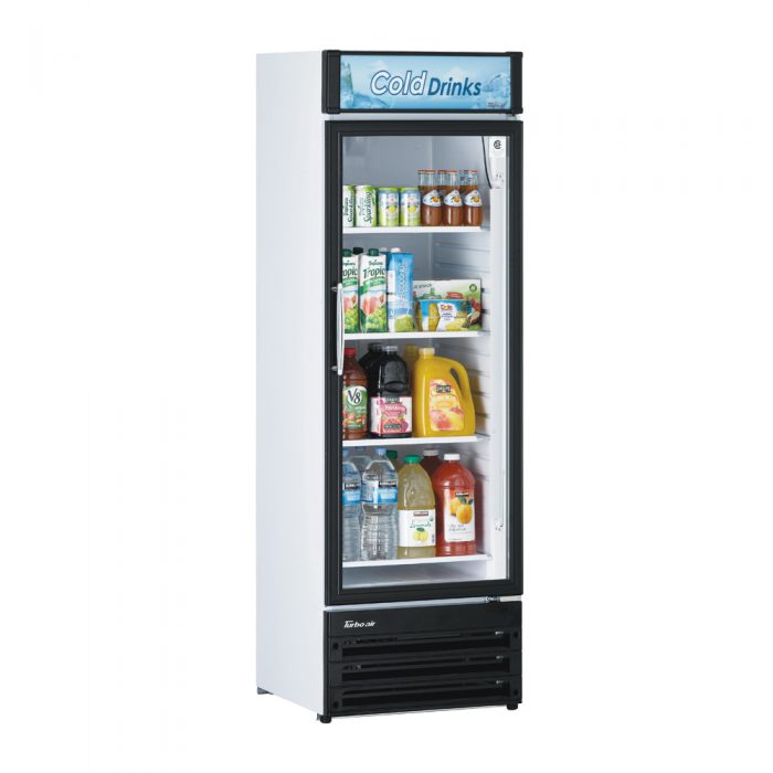 Turbo Air TGM-14RV-N6 24" Glass Door Merchandiser Refrigerator – One Section, Swing Door, LED Interior Lighting, 115v - Donut-Supplies.Com