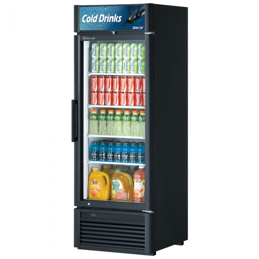 Turbo Air TGM-23SDB-N6 27" Black Super Deluxe Glass Door Refrigerator – LED Lighting, Front Access, Swing Door, 115v - Donut-Supplies.Com