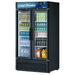 Turbo Air TGM-35SDB-N 39 1/2" Black Super Deluxe Glass Door Refrigerator – Two Swing Doors, LED Lighting, 115v - Donut-Supplies.Com