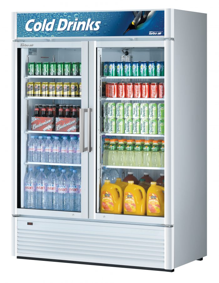 Turbo Air TGM-47SD-N 51" White Super Deluxe Glass Door Refrigerator – Two Swing Doors, Energy-Efficient LED Lighting, 115v - Donut-Equipment.com