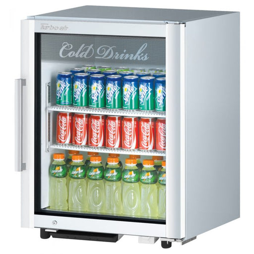 Turbo Air TGM-5SD-N6 25" White Super Deluxe Countertop Refrigerator w/ Glass Swing Door – Front Access, LED Lighting, 115v - Donut-Supplies.Com