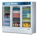 Turbo Air TGM-72SD-N 78" White Super Deluxe Glass Door Refrigerator – Three Swing Doors, LED Lighting, 115v - Donut-Supplies.Com