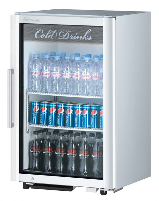 Turbo Air TGM-7SD-N6 25" White Super Deluxe Countertop Refrigerator w/ Glass Swing Door – Front Access, LED Lighting, 115v - Donut-Supplies.Com