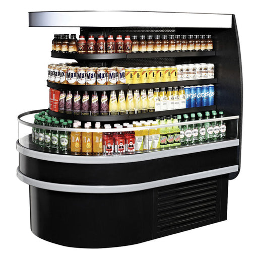 Turbo Air TIOM-36RSB-N 48" Black Horizontal Island Open Air Cooler with (4) Levels, 220v/1ph - Donut-Supplies.Com