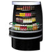 Turbo Air TIOM-48RB-N 48" Black Half-Round Island Open Air Cooler Display Case with (4) Levels, 220v/1ph - Donut-Supplies.Com