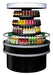 Turbo Air TIOM-48RRB-N 48" Black Vertical Round Island Open Air Cooler with (4) Levels, 220v/1ph - Donut-Supplies.Com