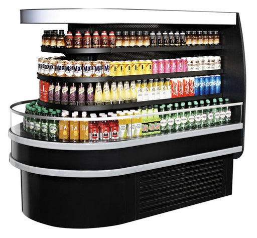 Turbo Air TIOM-48RSB-N 48" Black Horizontal Island Open Air Cooler with (4) Levels, 220v/1ph - Donut-Supplies.Com