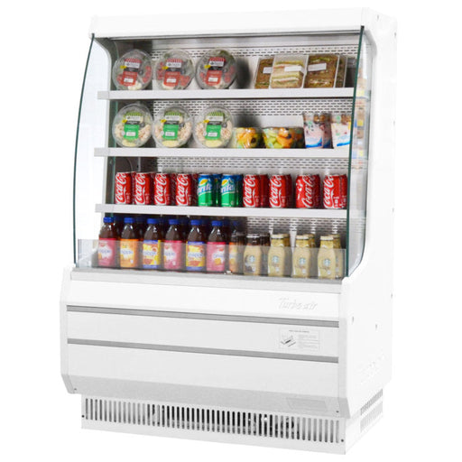Turbo Air TOM-40MW-N 39" White Vertical Open Air Cooler – 4 Levels, 115v - Donut-Supplies.Com