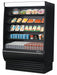 Turbo Air TOM-48DXB-SP-N 48" Black Extra Deep Vertical Open Air Cooler w/ Solid Side Panels, (5) Levels, 115v - Donut-Supplies.Com
