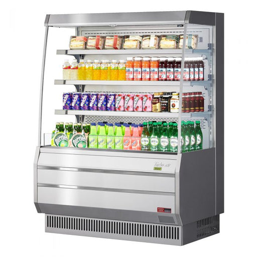 Turbo Air TOM-50MS-N 50 7/8" Stainless Steel Vertical Open Air Cooler w/ (4) Levels, 115v - Donut-Supplies.Com